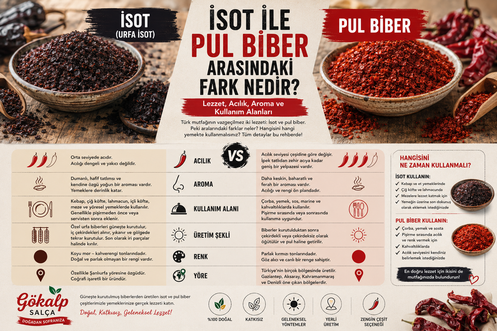 İsot ile Pul Biber Arasındaki Fark Nedir? Hangisini Hangi Yemekte Kullanmalısınız?